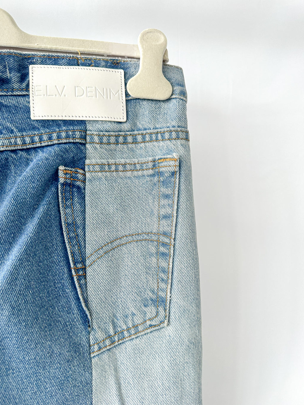 E.L.V. Denim The Twin Two Tone Light Blue Straight Leg Jeans