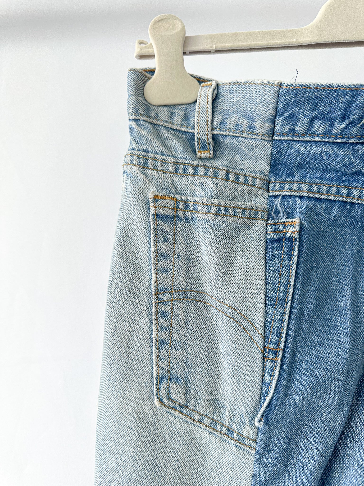 E.L.V. Denim The Twin Two Tone Light Blue Straight Leg Jeans