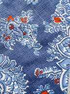 Drake's Linen Blue Paisley Floral Bow Tie