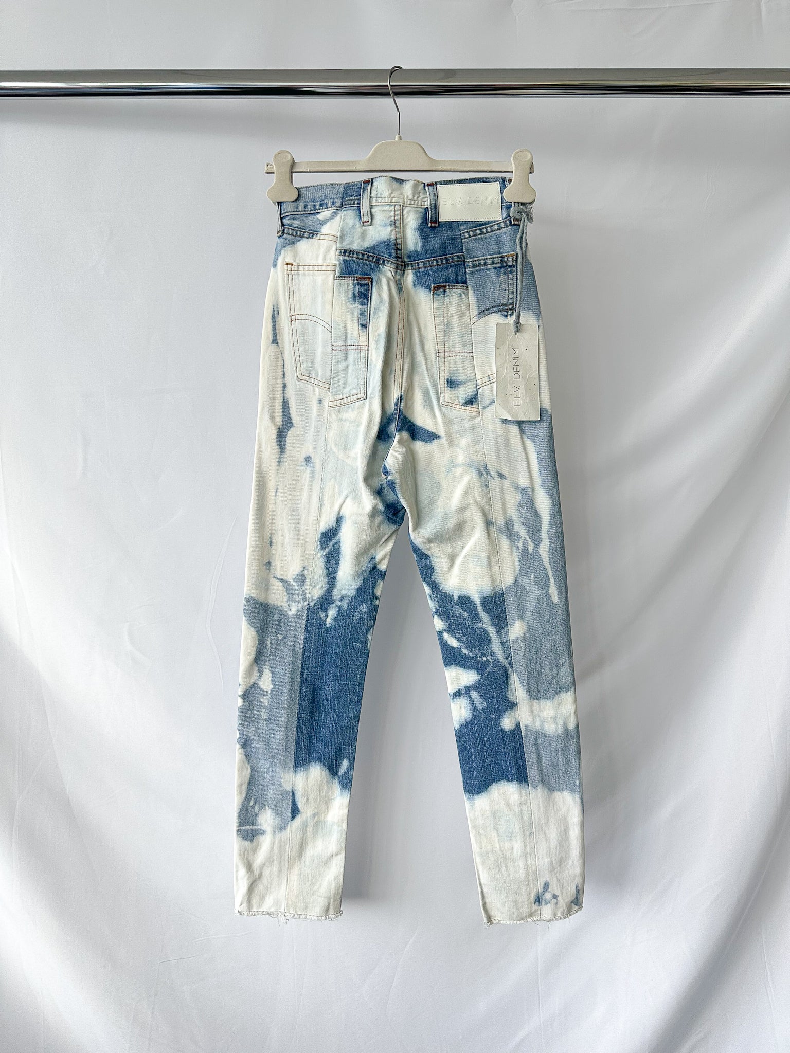 E.L.V. Denim Bleached Effect Straight Leg Jeans