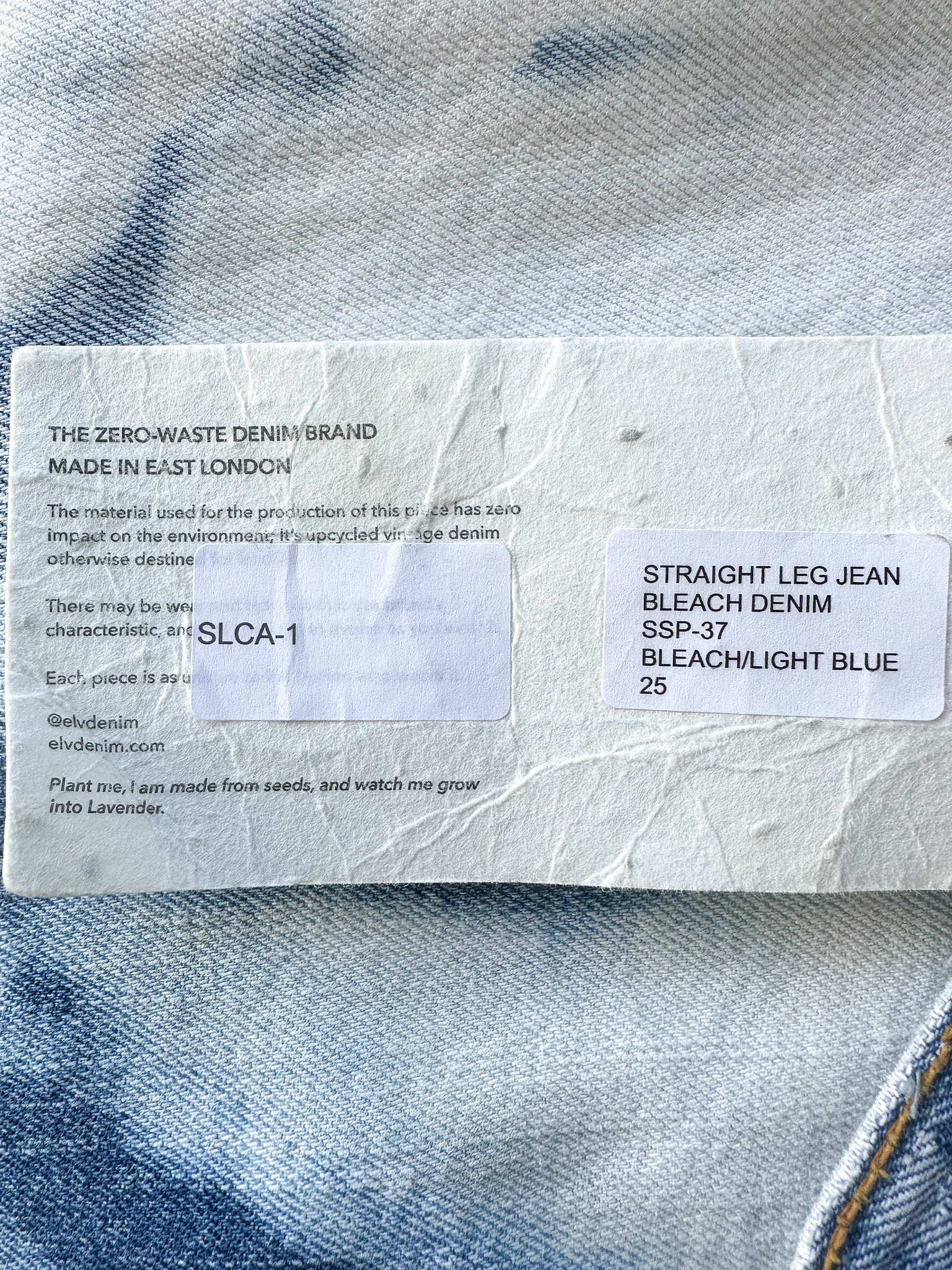 E.L.V. Denim Bleached Effect Straight Leg Jeans