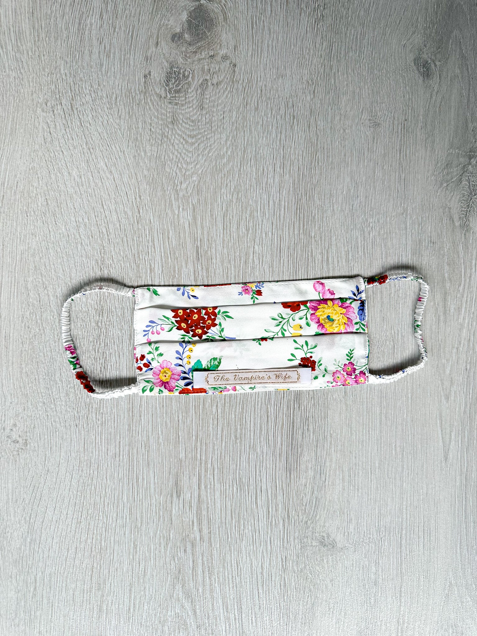 The Vampire's Wife Floral Print Satin Face Mask - House Of Huntington