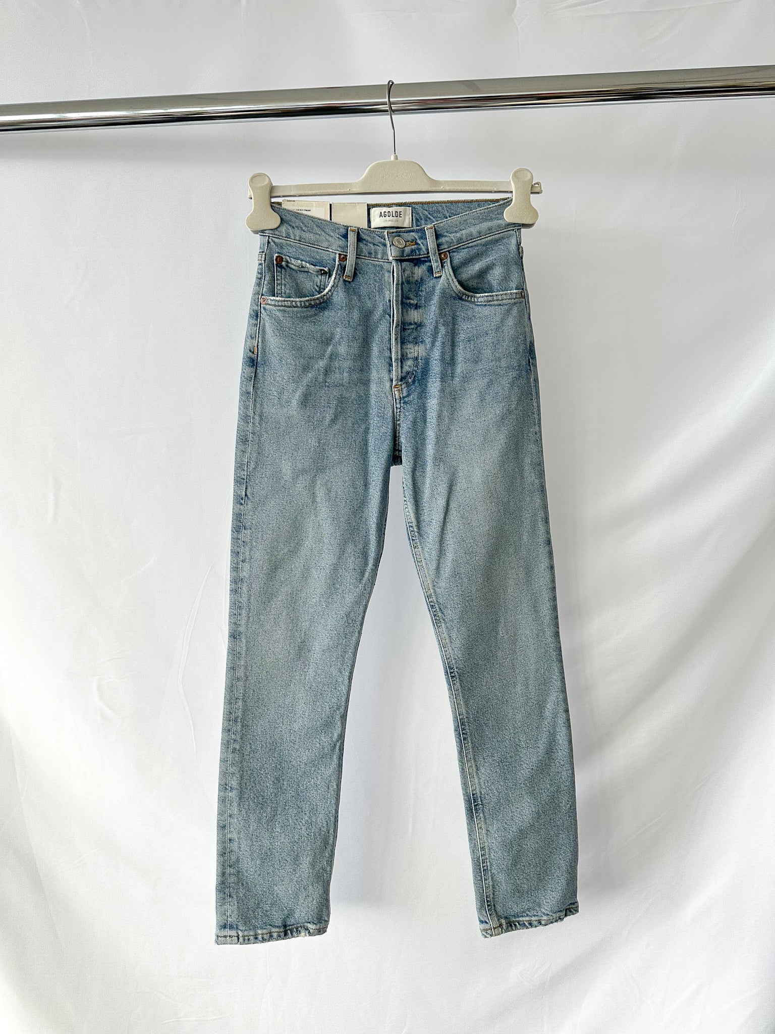 Agolde Riley High Rise Straight Crop Jeans