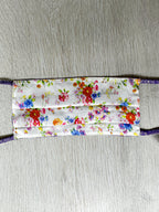 The Vampire's Wife Purple Sparkly Front Floral Satin Back Face Mask - House Of Huntington