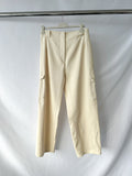 Pringle Of Scotland Cream Pocket Detail Woven Wide Leg Trousers