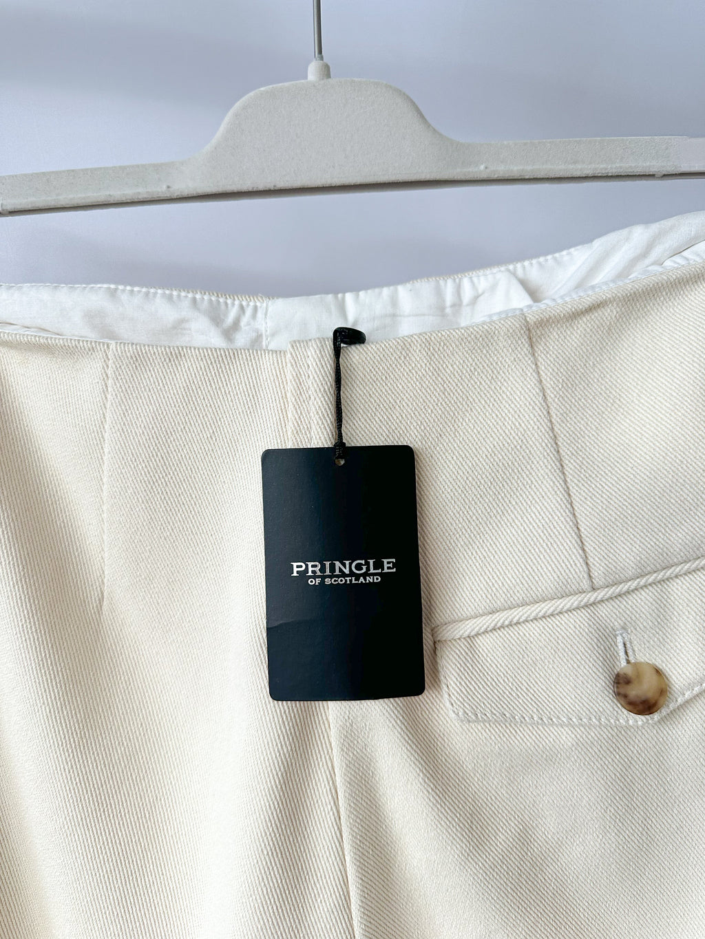Pringle Of Scotland Cream Pocket Detail Woven Wide Leg Trousers
