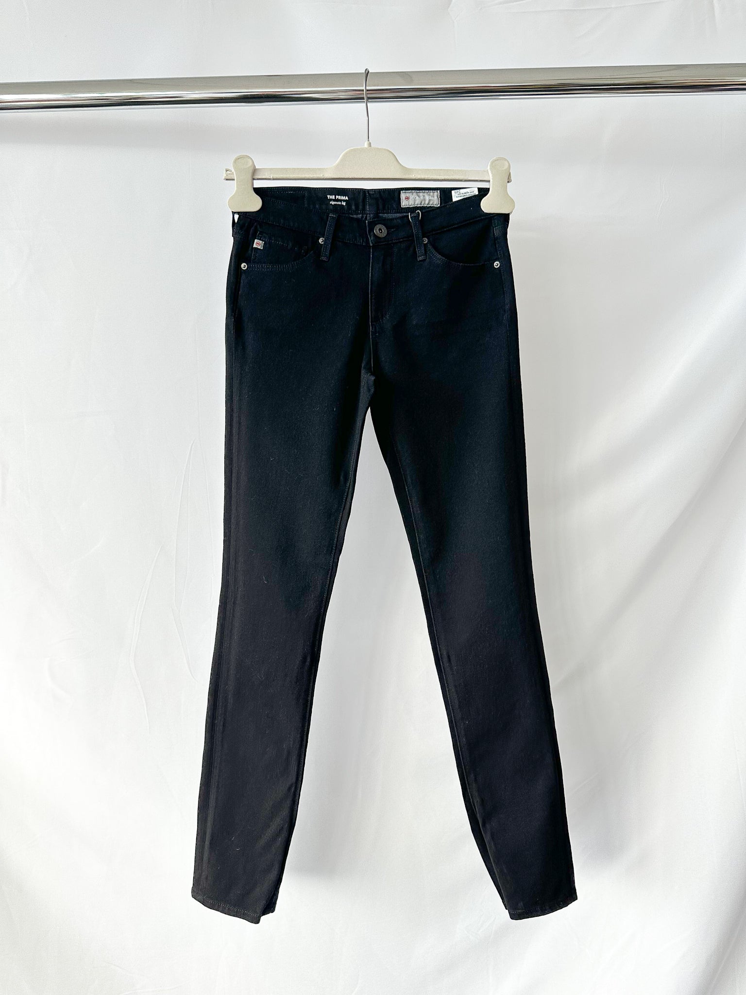 AG Jeans Prima Black Skinny Cigraette Leg Jeans