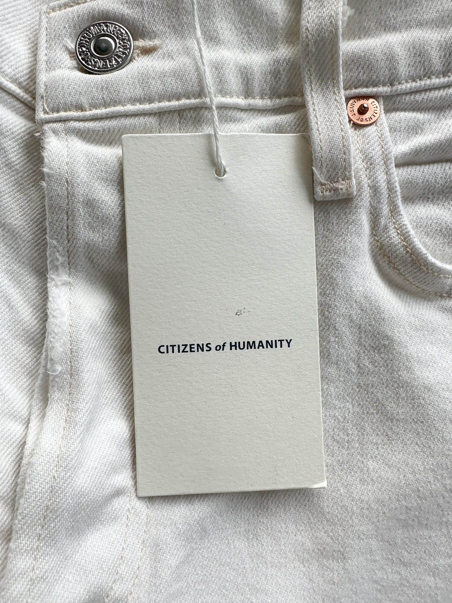 Citizens Of Humanity White Emerson Slim Boyfriend 27" Leg Jeans