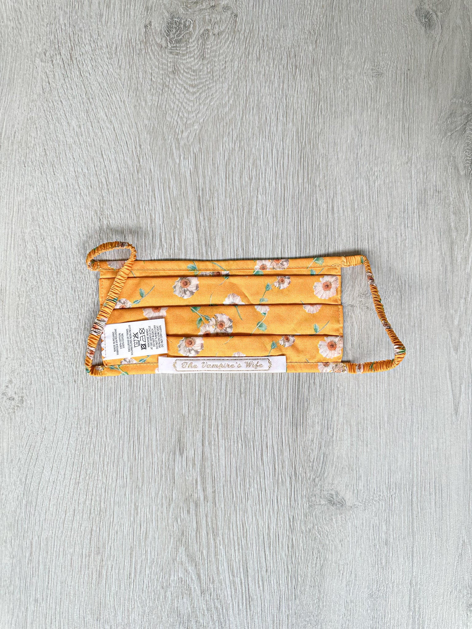 The Vampire's Wife YellowThe Cotton Daisy Liberty Fabric Floral Print Face Mask - House Of Huntington