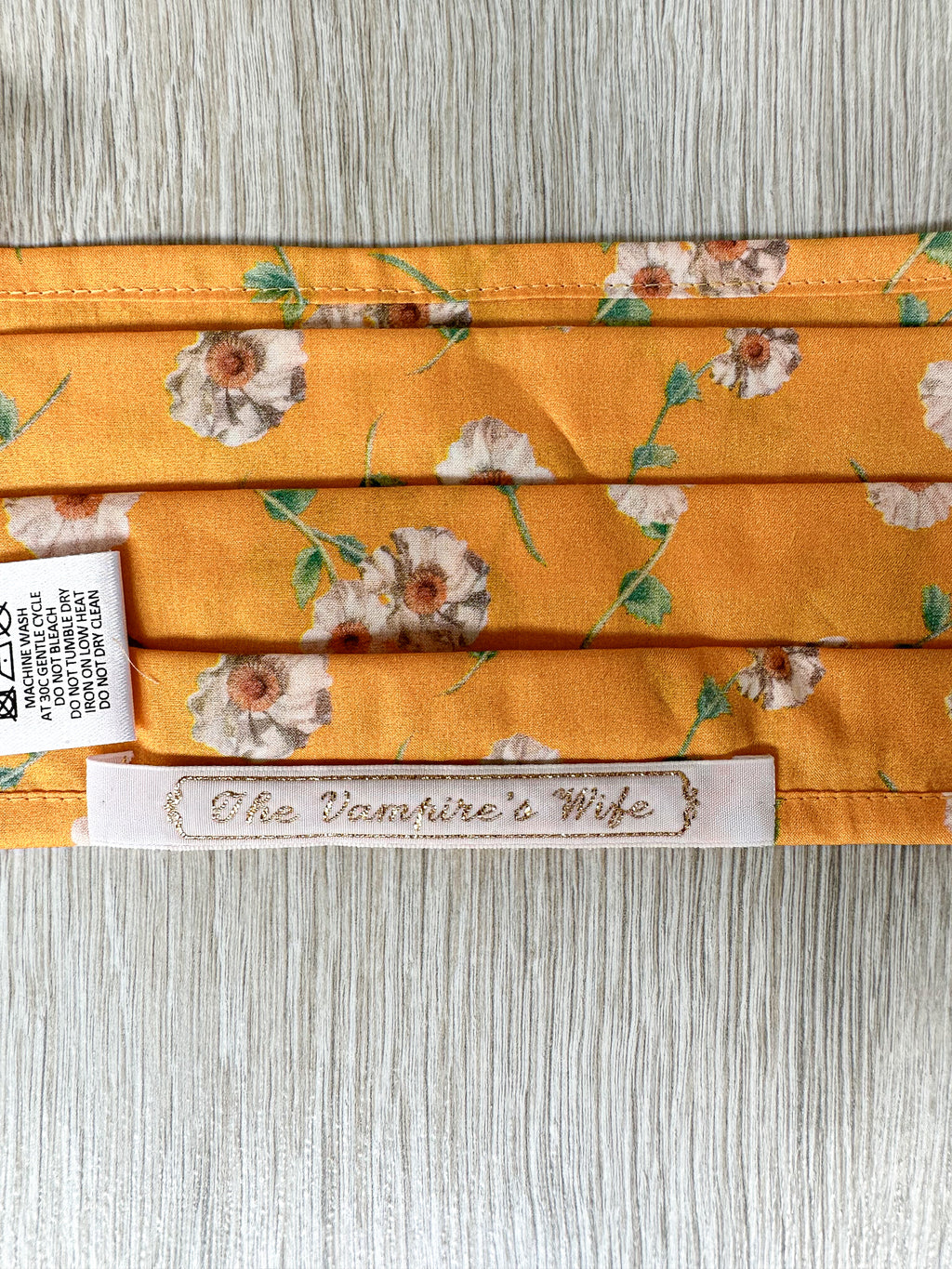 The Vampire's Wife YellowThe Cotton Daisy Liberty Fabric Floral Print Face Mask - House Of Huntington