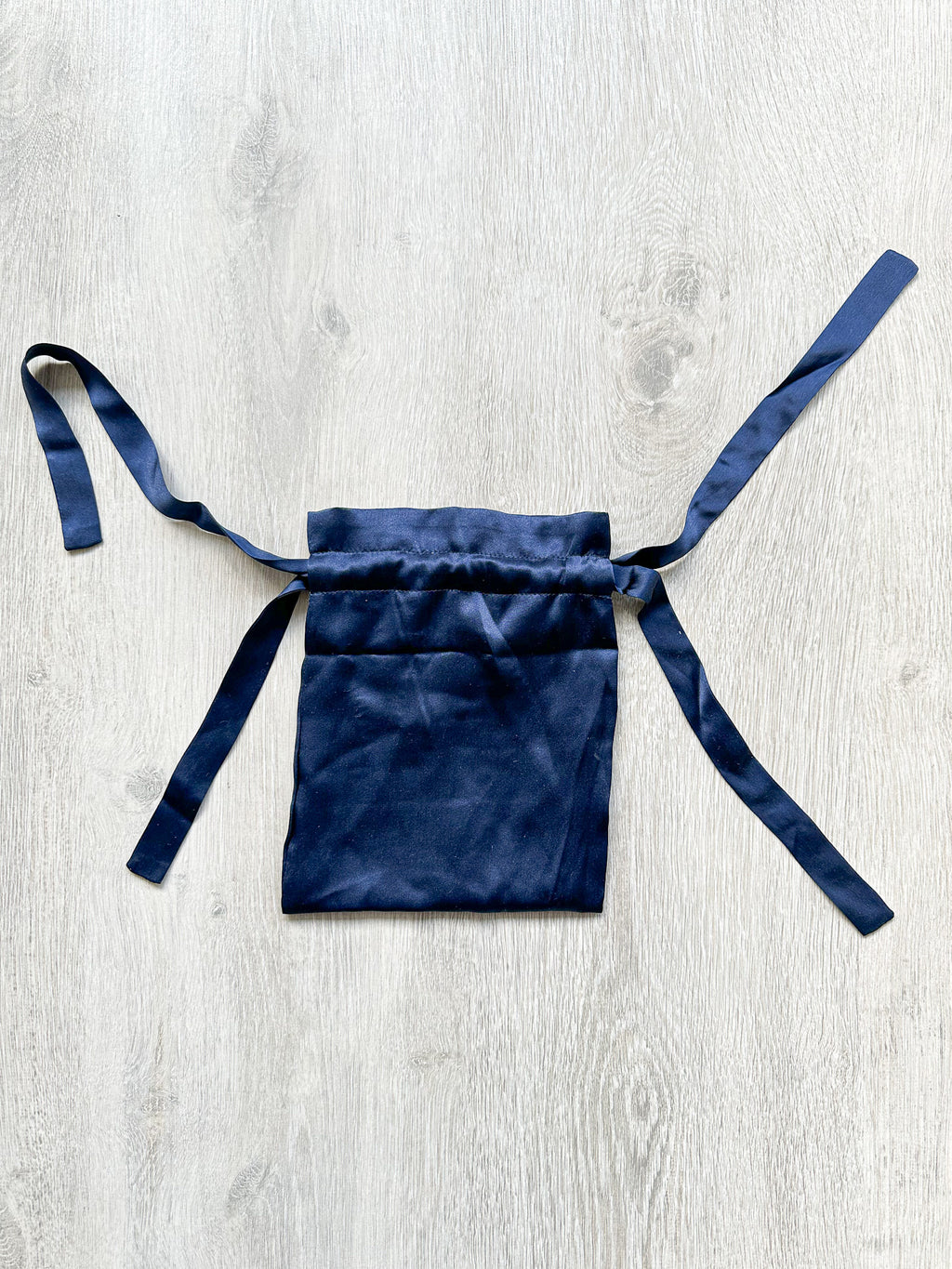 The Vampire's Wife Navy Blue Silk Satin Drawstring Pouch Bag - House Of Huntington