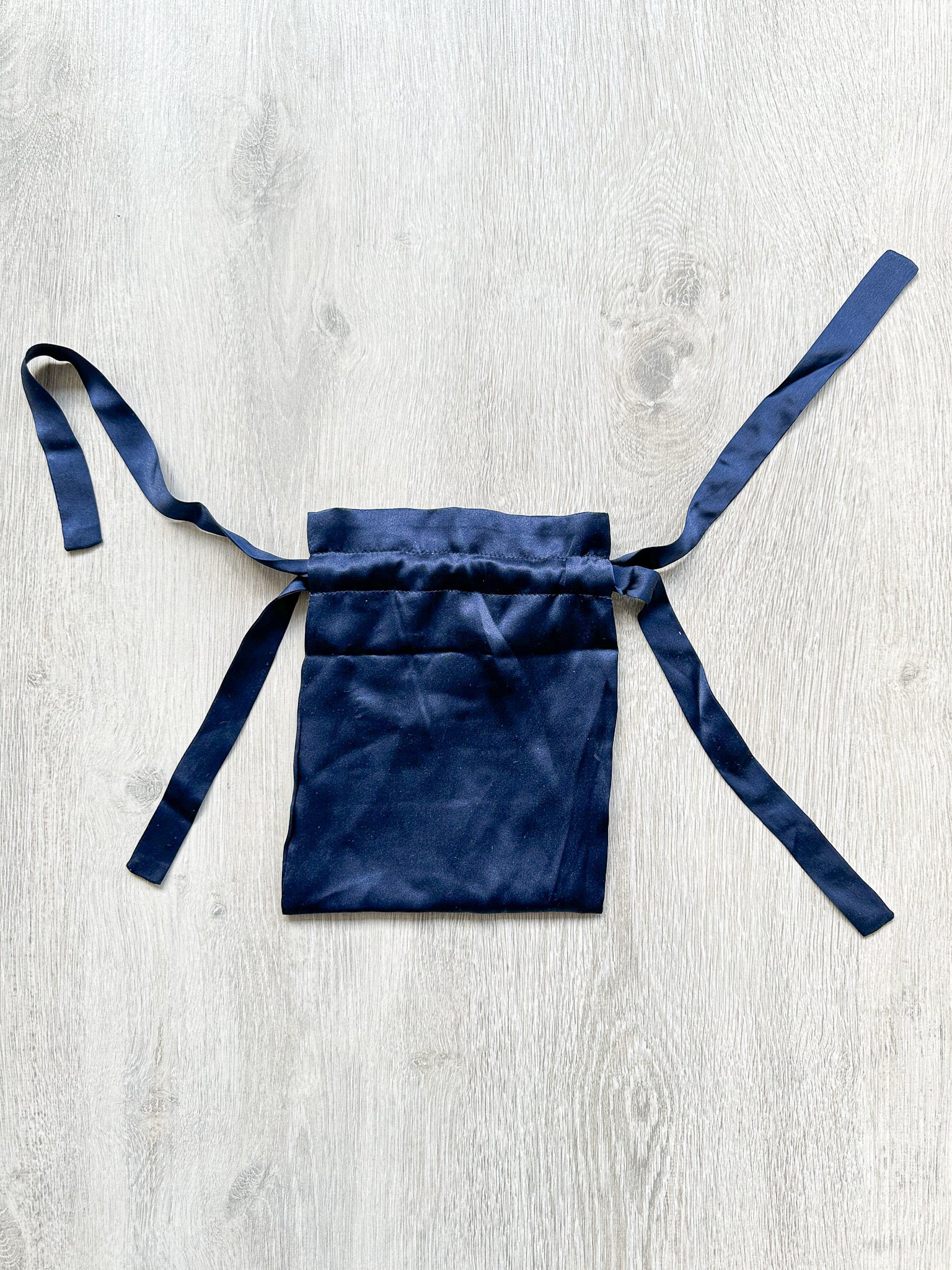 The Vampire's Wife Navy Blue Silk Satin Drawstring Pouch Bag - House Of Huntington