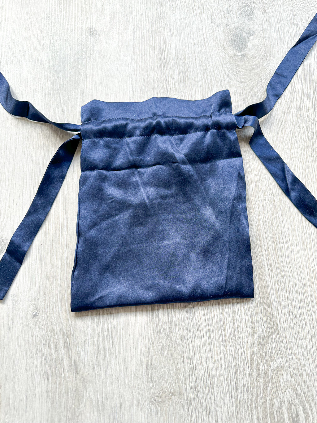 The Vampire's Wife Navy Blue Silk Satin Drawstring Pouch Bag - House Of Huntington
