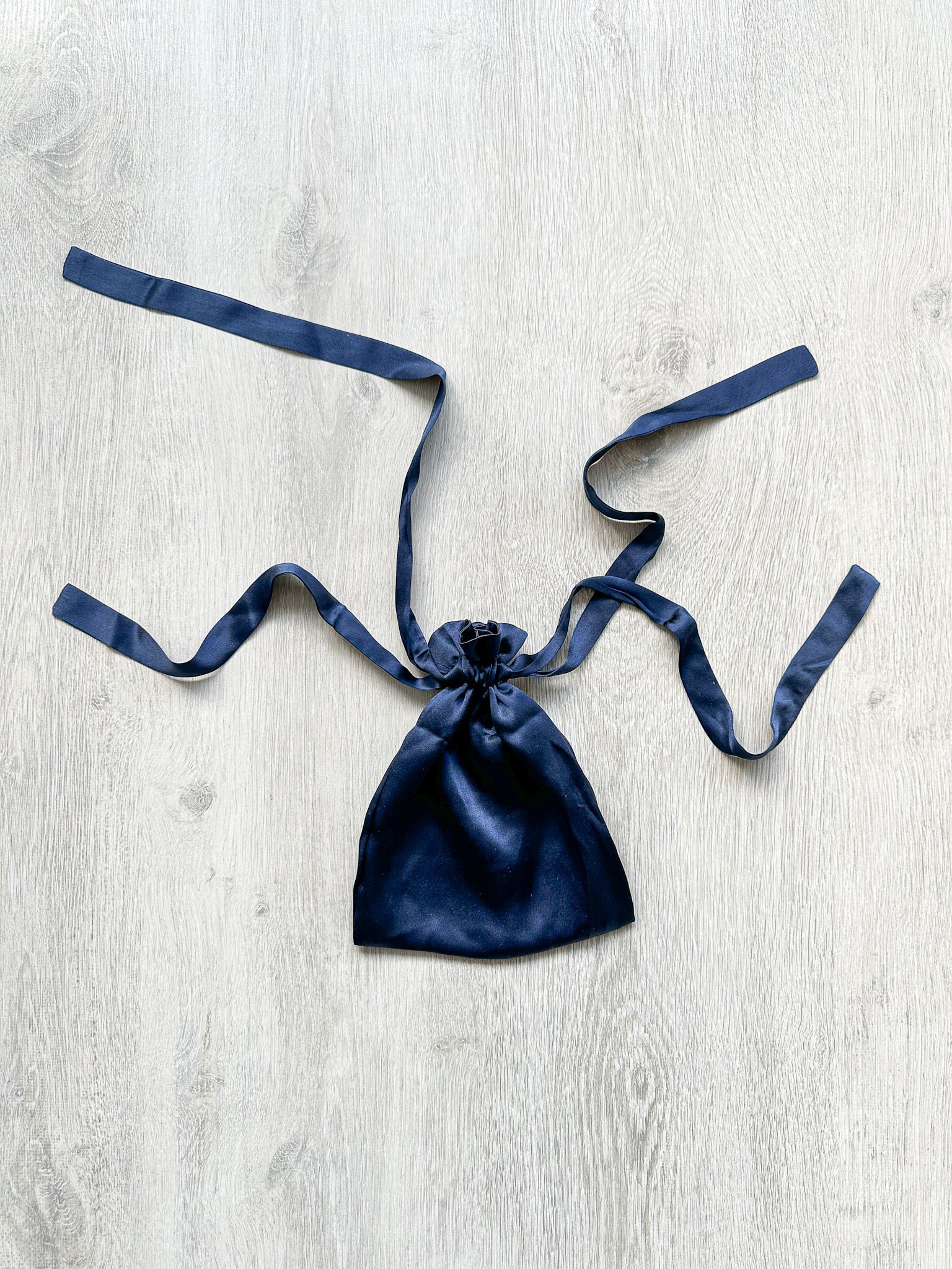 The Vampire's Wife Navy Blue Silk Satin Drawstring Pouch Bag - House Of Huntington