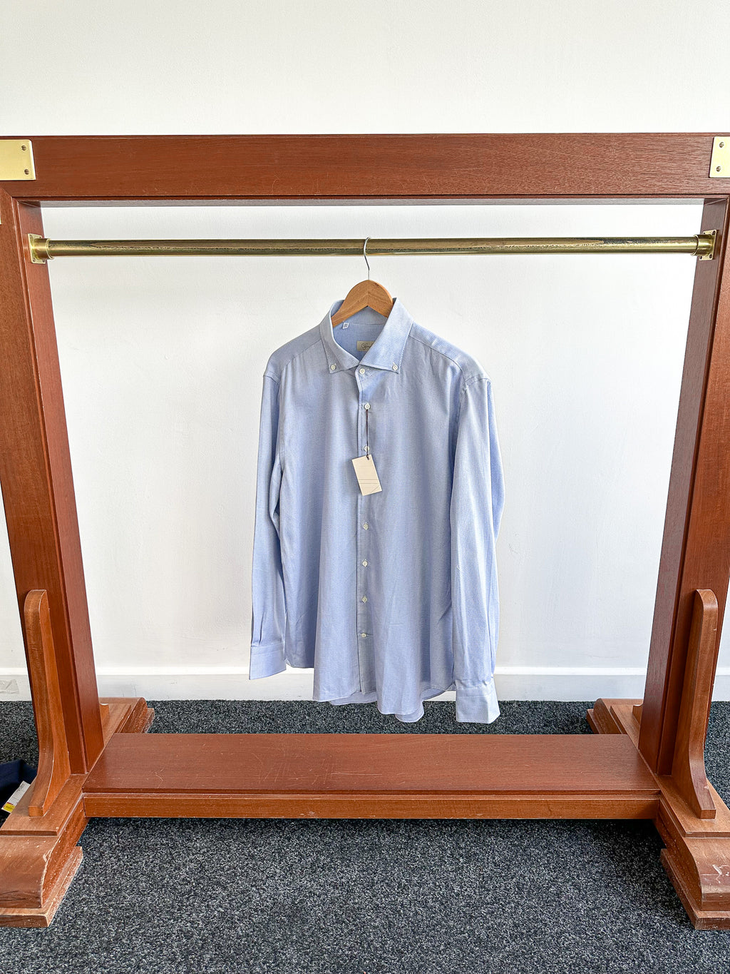 Cifonelli Blue Small Dotted Formal Shirt - House Of Huntington