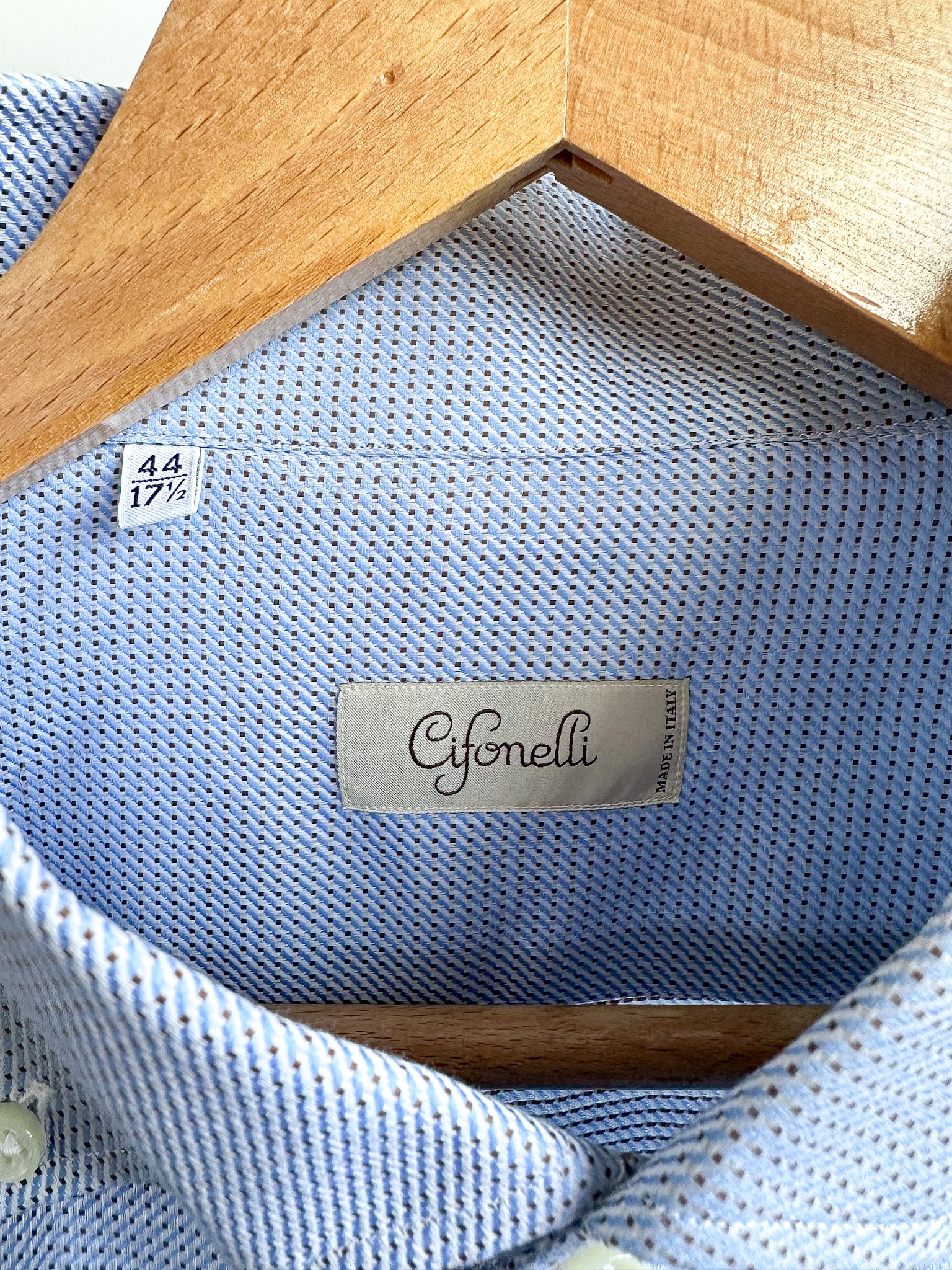 Cifonelli Blue Small Dotted Formal Shirt - House Of Huntington