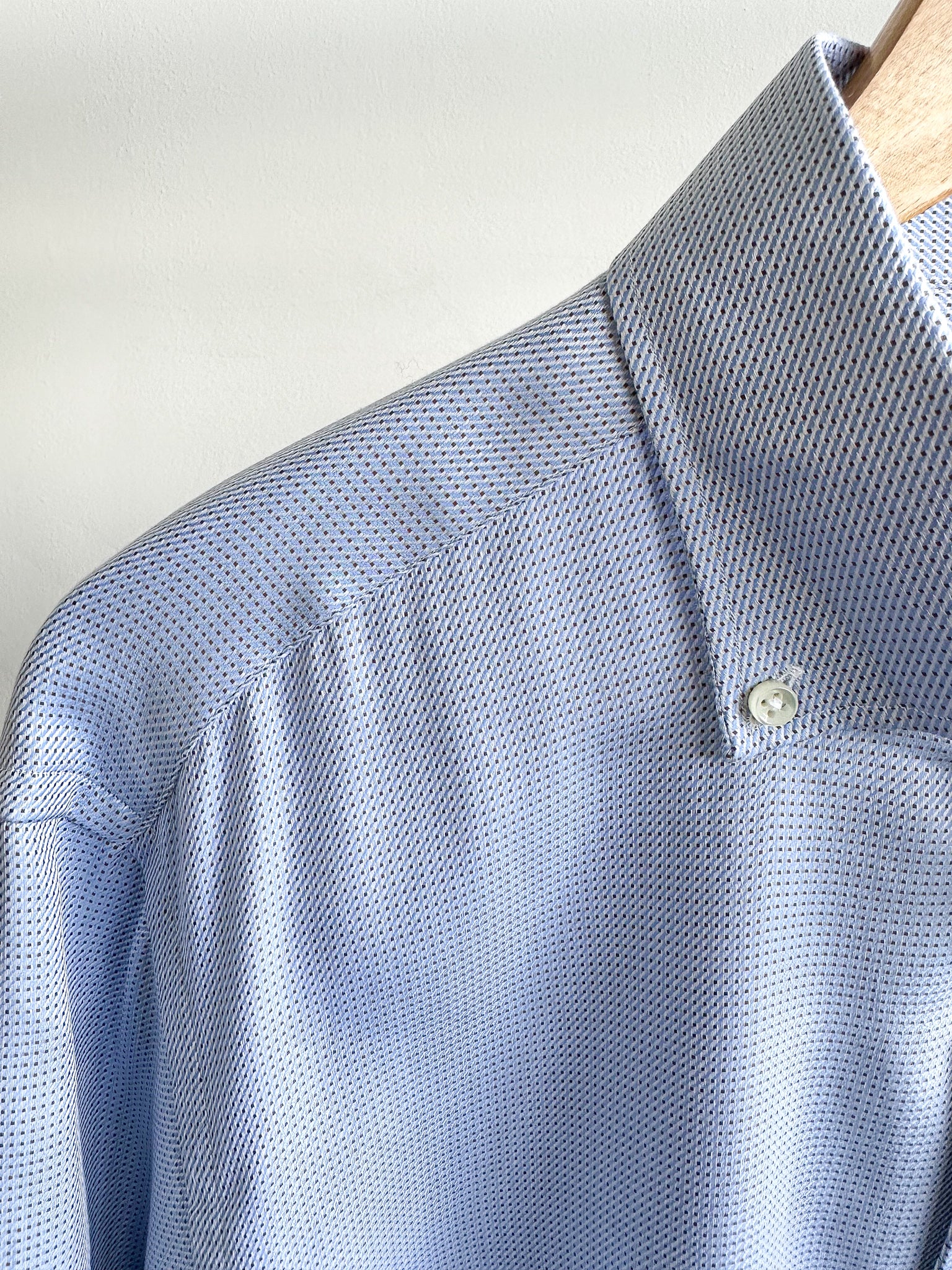 Cifonelli Blue Small Dotted Formal Shirt - House Of Huntington