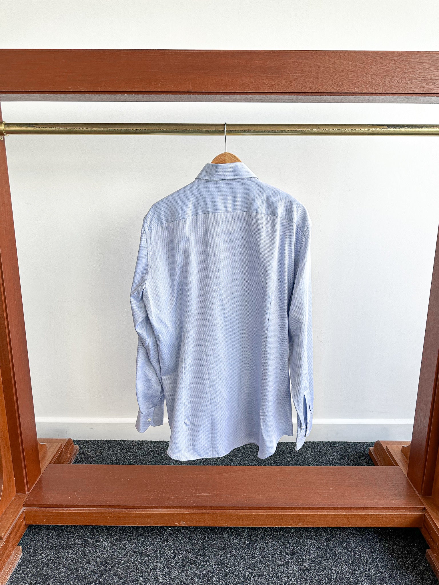 Cifonelli Blue Small Dotted Formal Shirt - House Of Huntington