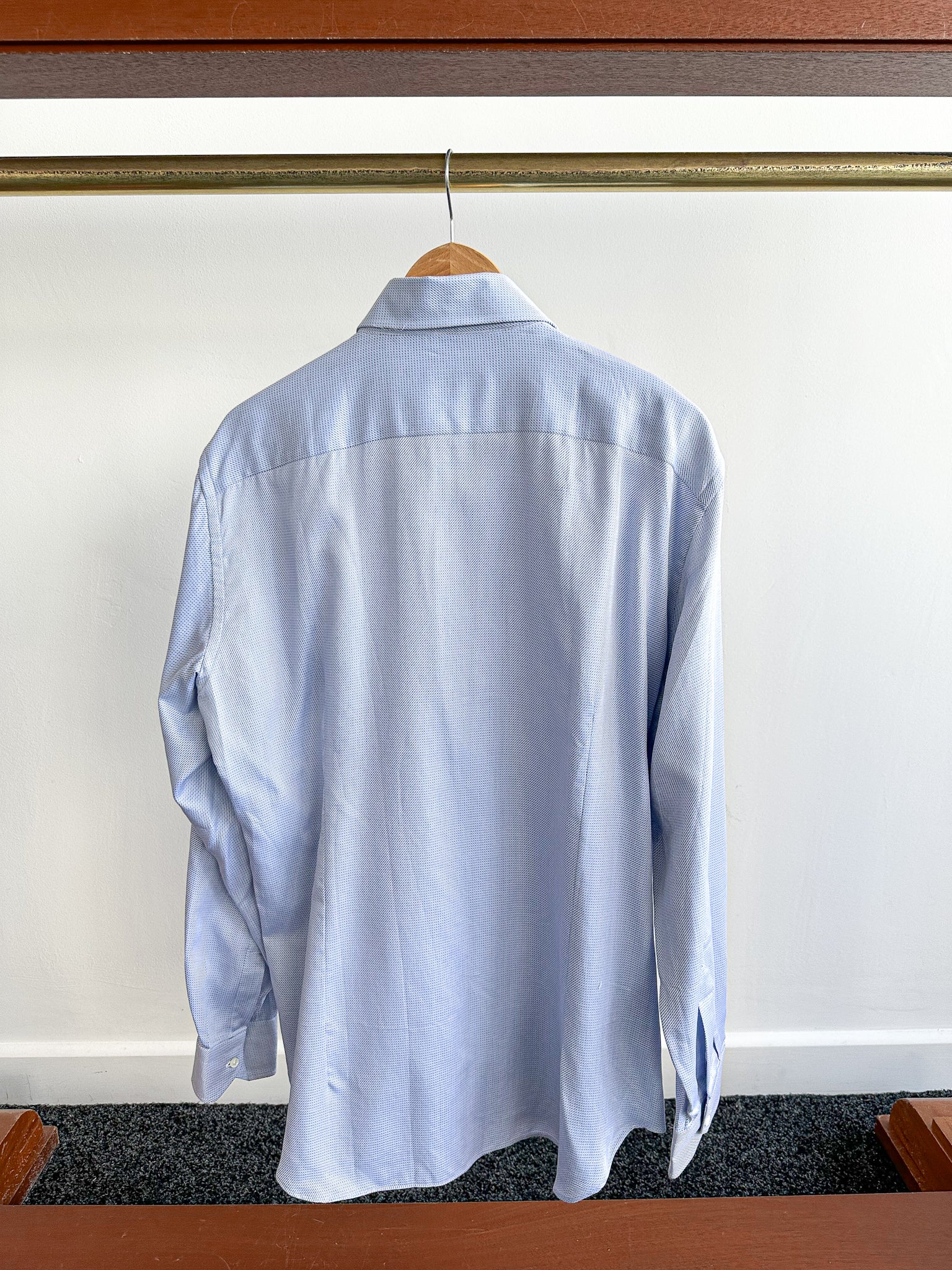 Cifonelli Blue Small Dotted Formal Shirt - House Of Huntington