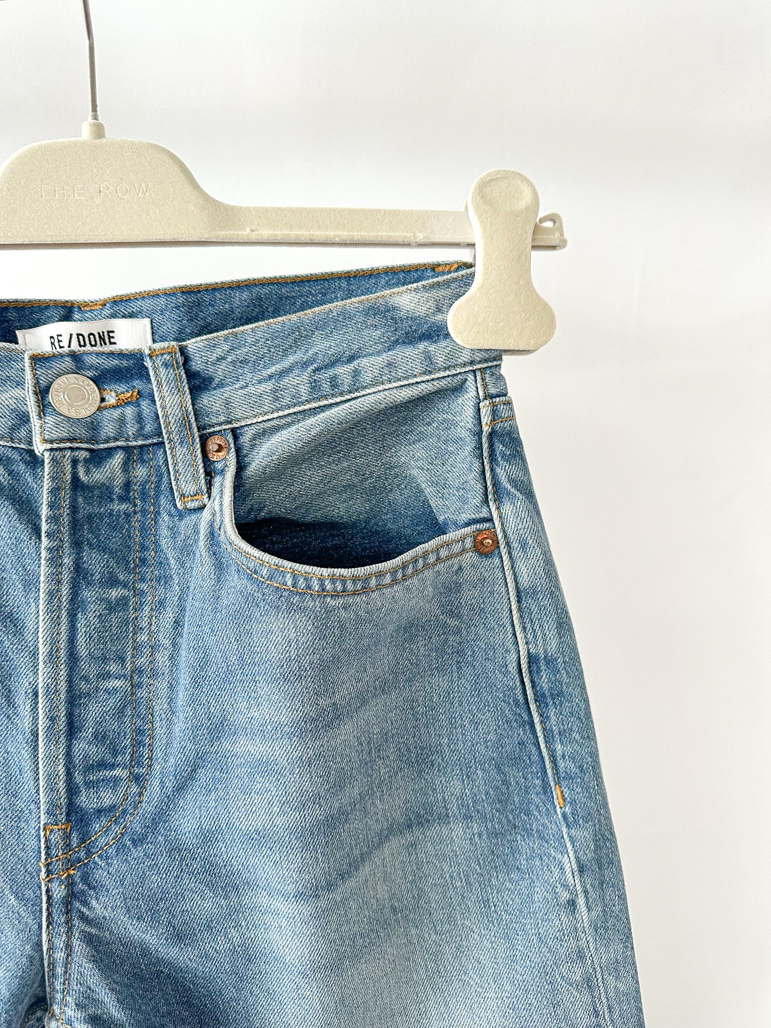 Re/Done Blue Denim '70s Stove Pipe Straight Jeans