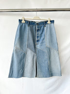 Re/Done Patchwork Denim Midi Skirt