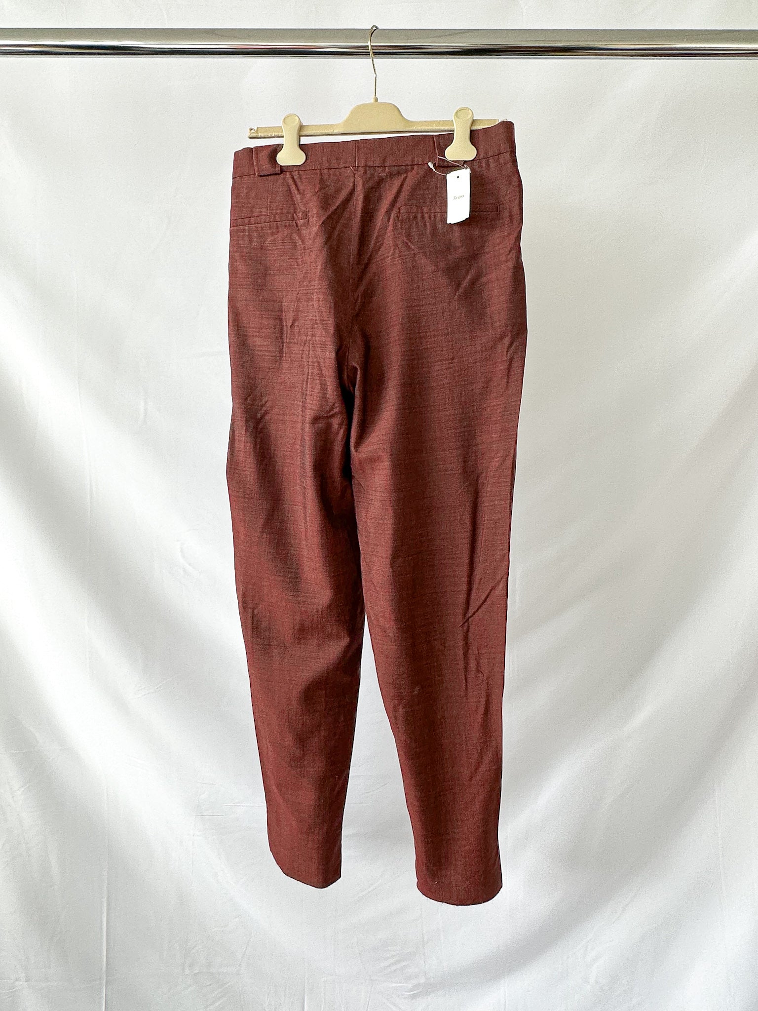 Ermenegildo Zegna Couture Silk Mohair Burgendy Trousers Pants
