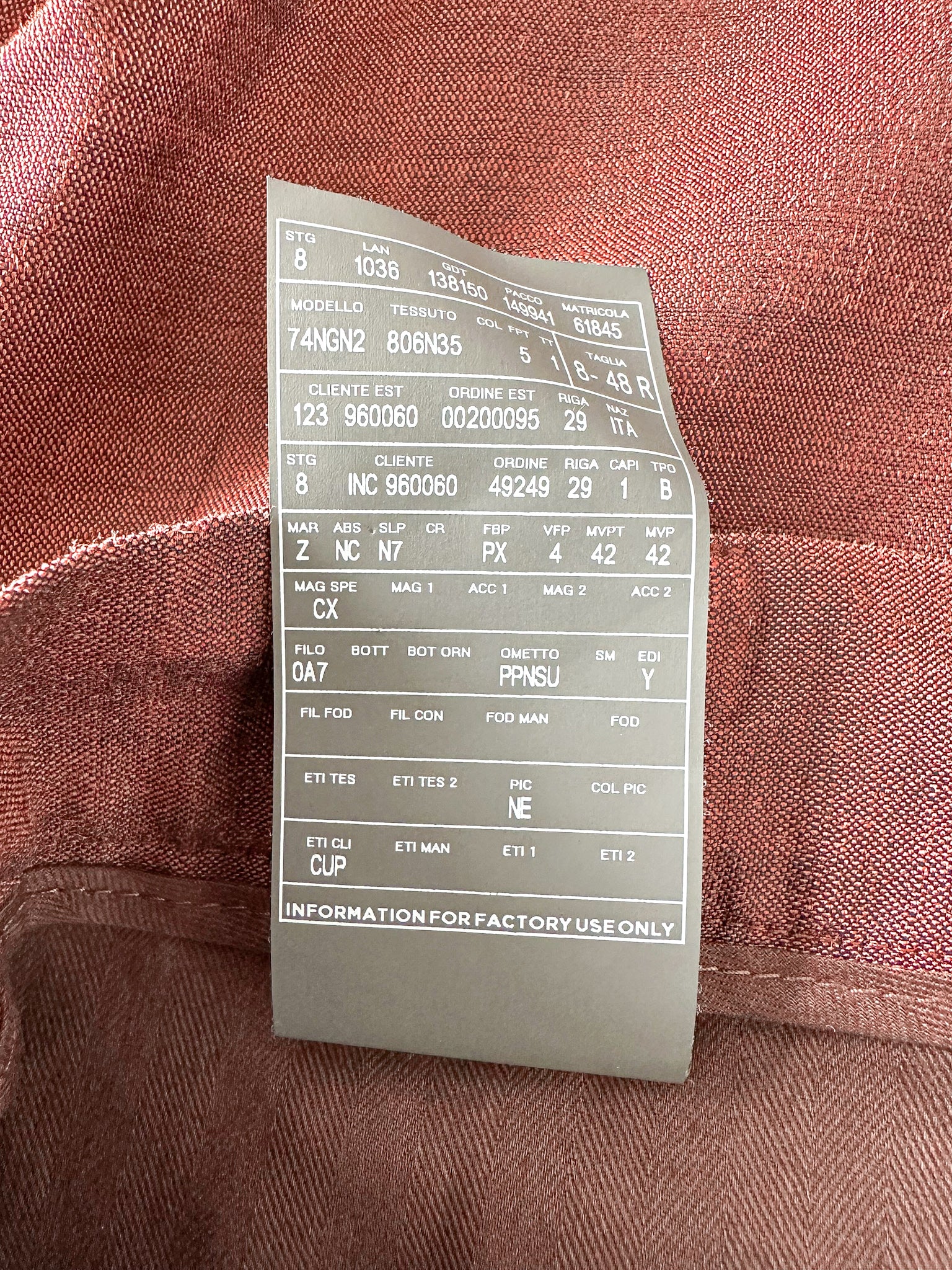 Ermenegildo Zegna Couture Silk Mohair Burgendy Trousers Pants