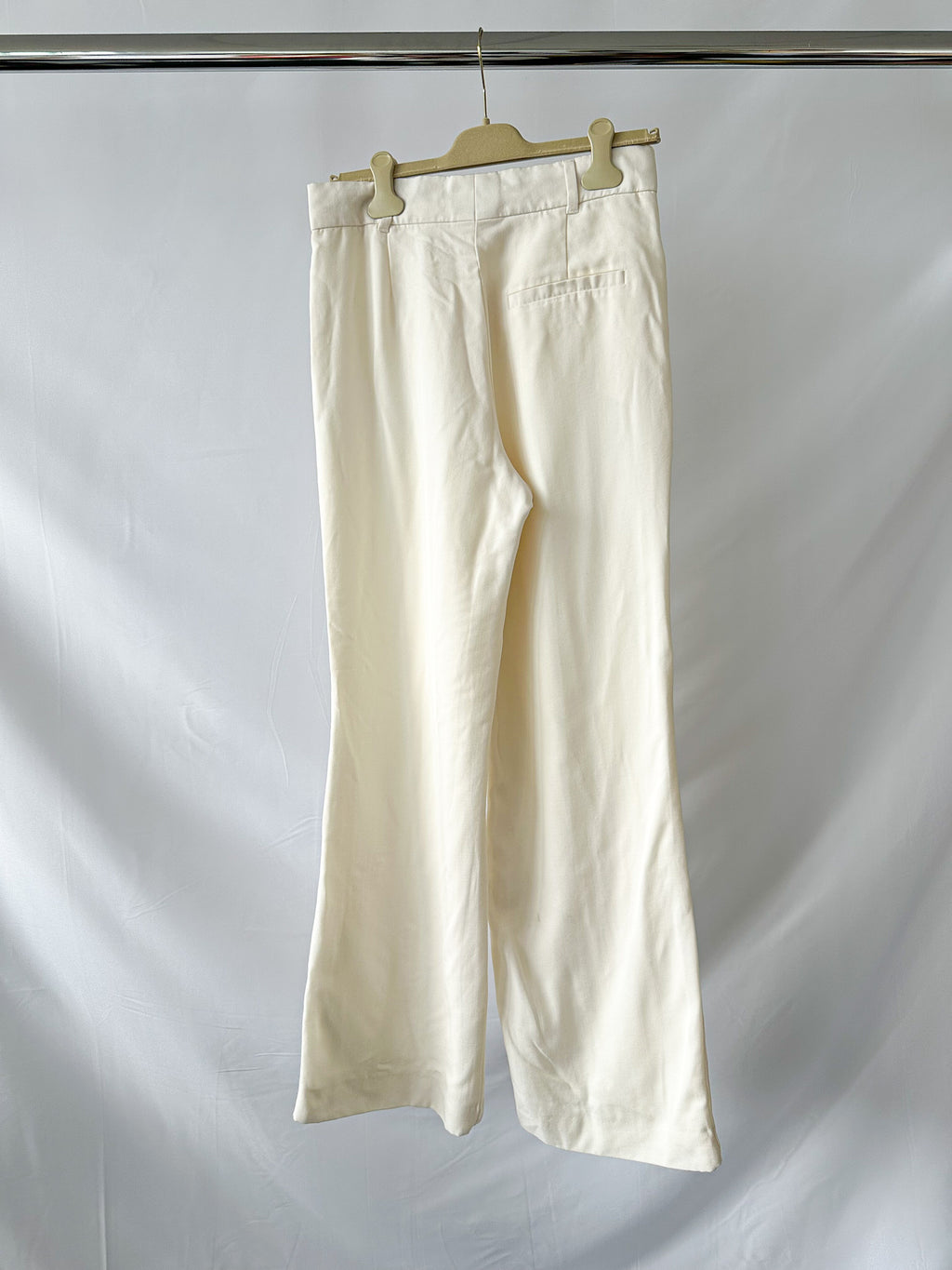 Casablanca White Wool Wide Leg Trousers