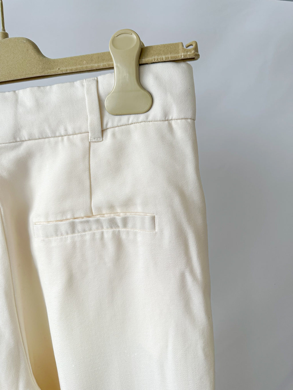 Casablanca White Wool Wide Leg Trousers