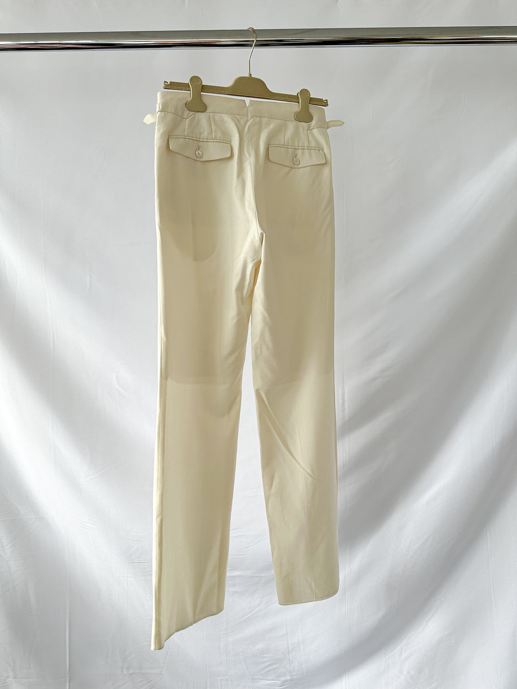 Husbands Ecru Wool Trousers Pants