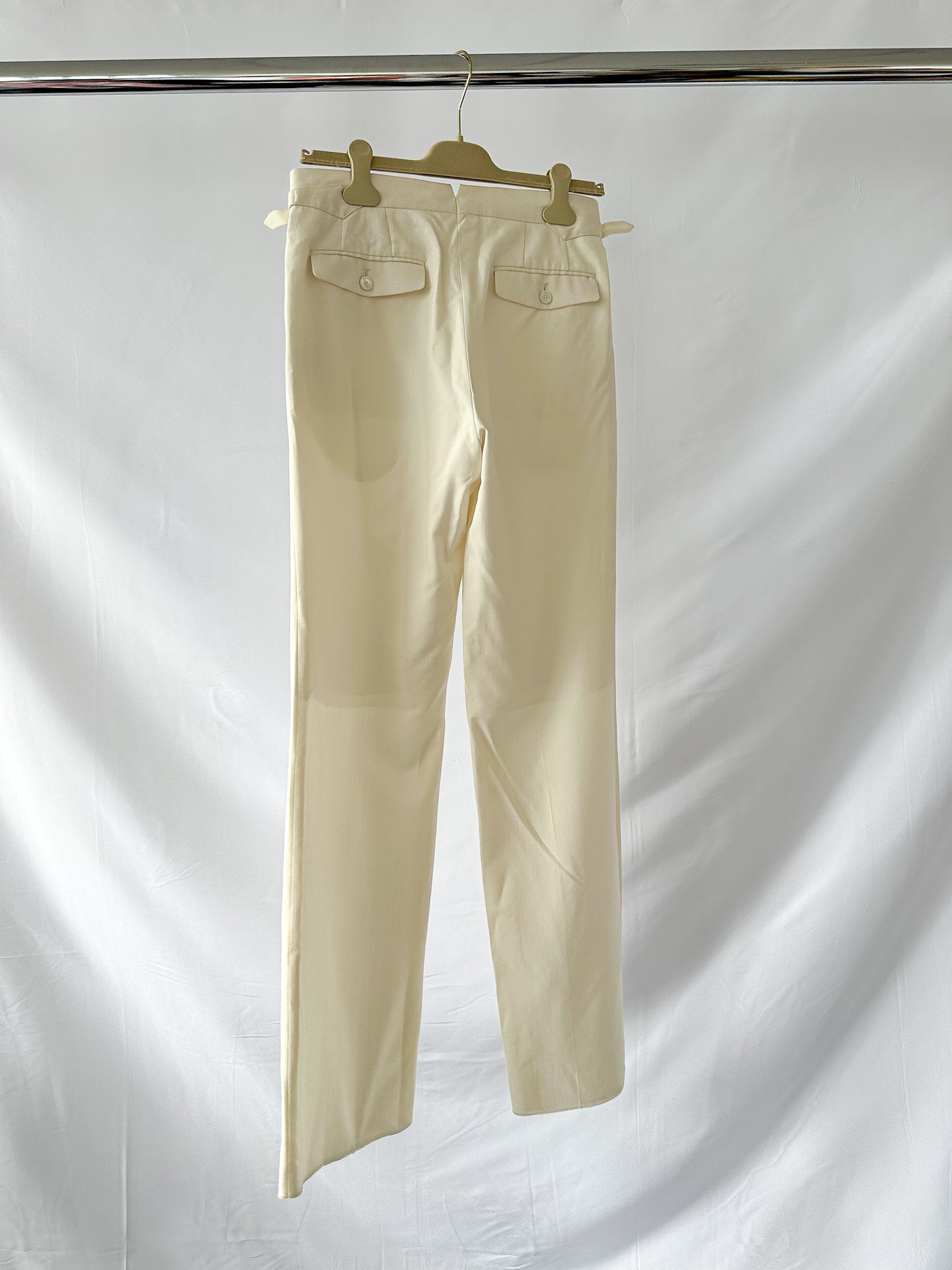 Husbands Ecru Wool Trousers Pants