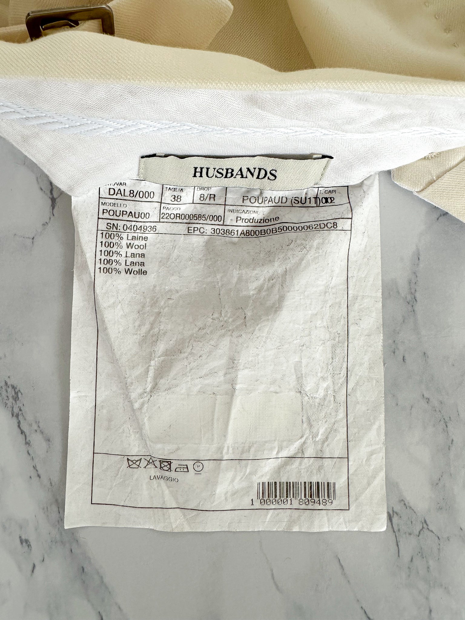 Husbands Ecru Wool Trousers Pants