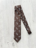 Drake's Brown Dotted Paisley Print Silk Tie