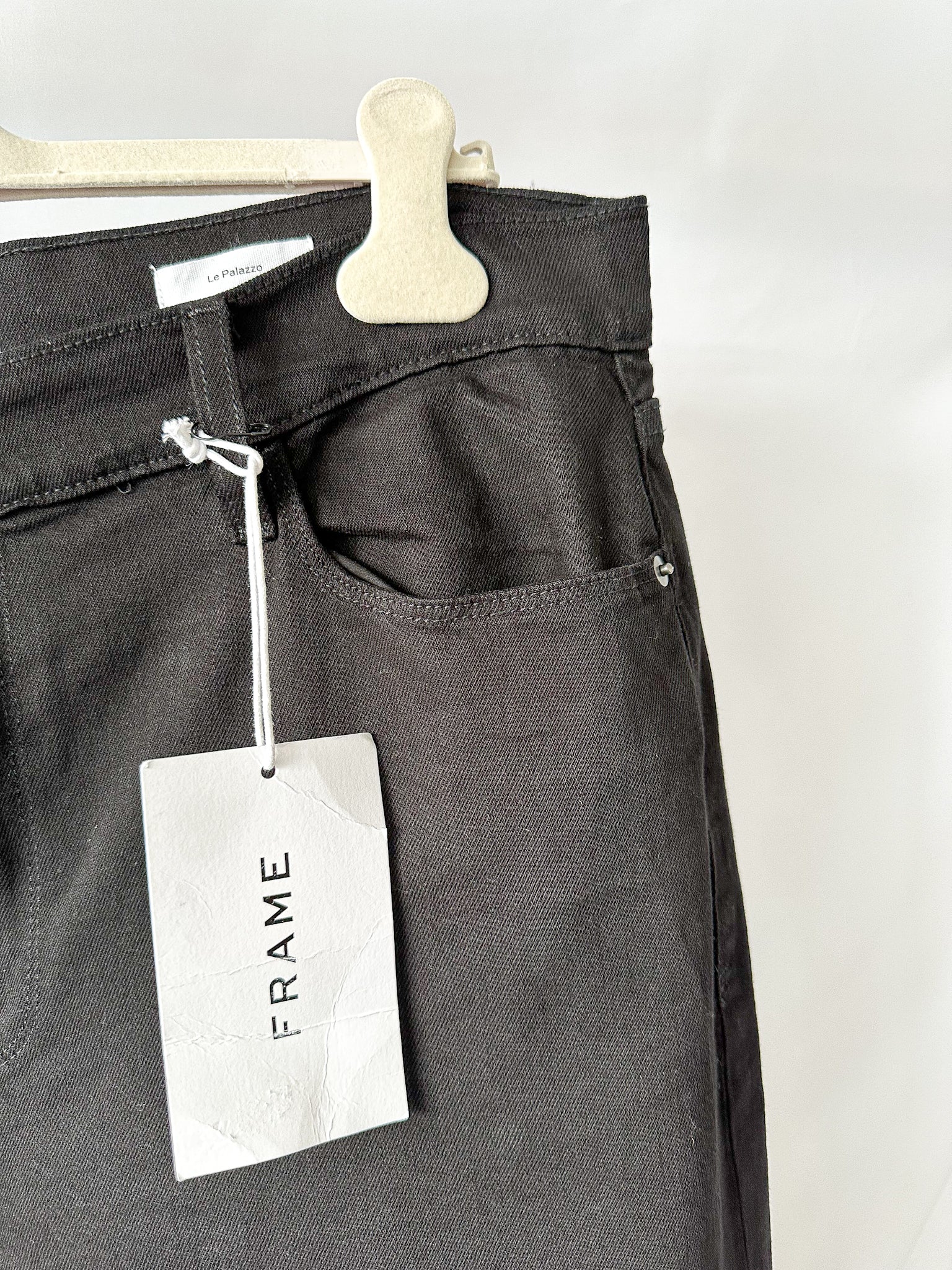 FRAME Black Le Palazzo Wide Leg Denim Jeans