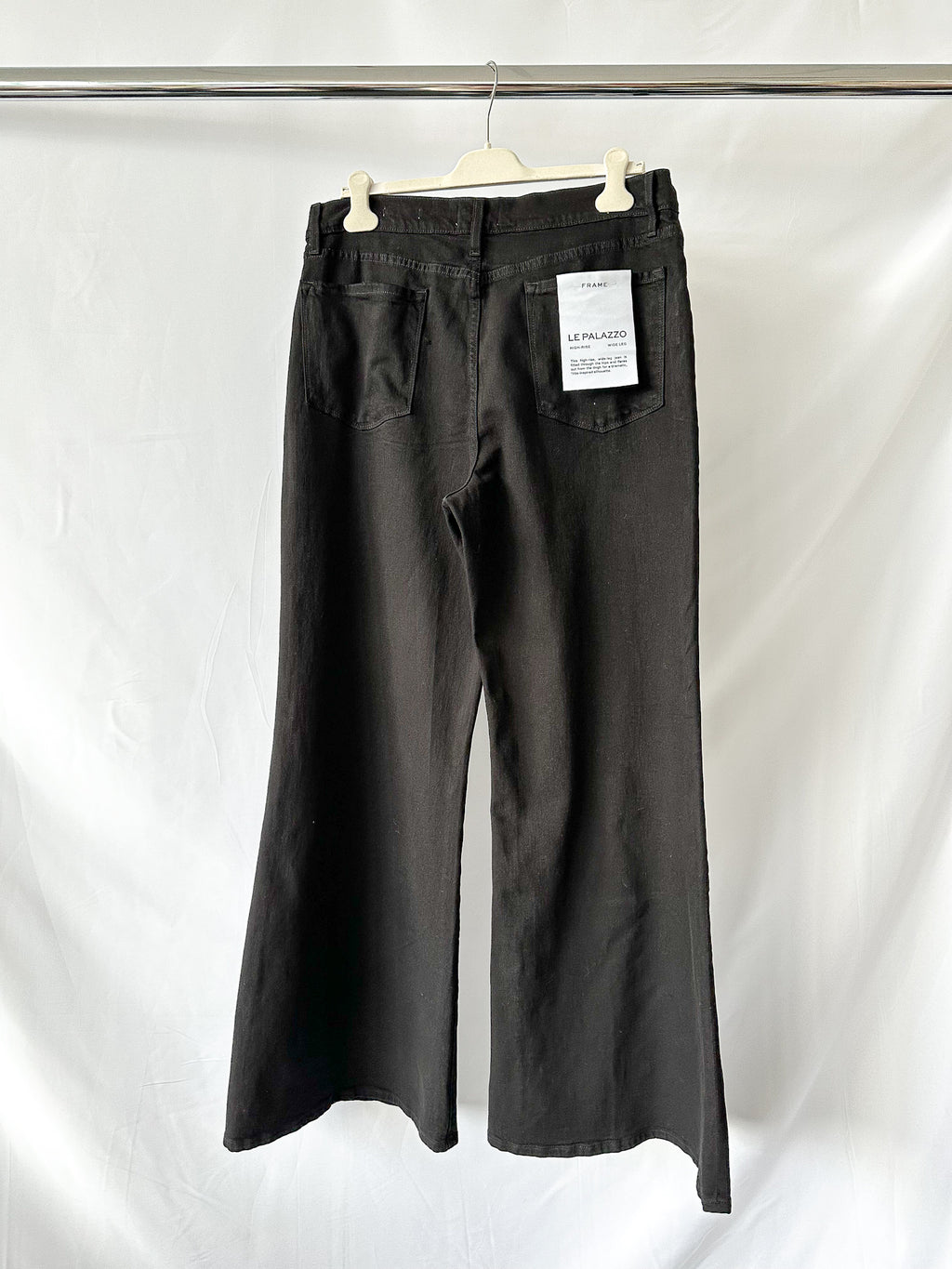 FRAME Black Le Palazzo Wide Leg Denim Jeans