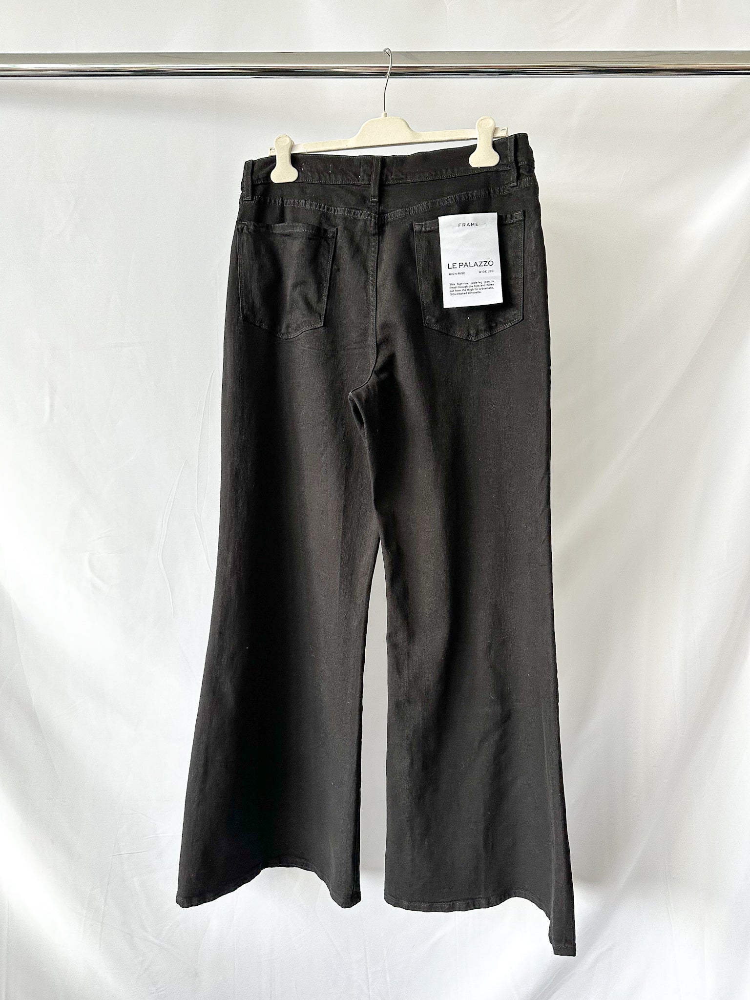 FRAME Black Le Palazzo Wide Leg Denim Jeans