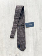 Drake's Brown Woven Square Design Tie