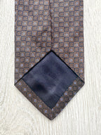Drake's Brown Woven Square Design Tie