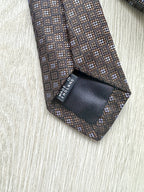 Drake's Brown Woven Square Design Tie