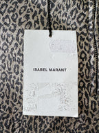 Isabel Marant Leopard Print Etienne Metallic Skinny Lambskin Leather Trousers