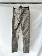 Isabel Marant Leopard Print Etienne Metallic Skinny Lambskin Leather Trousers