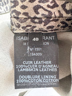 Isabel Marant Leopard Print Etienne Metallic Skinny Lambskin Leather Trousers