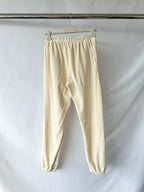 Les Tien Cream Velour Cotton Blend Track Bottoms Sweatpants
