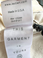 Les Tien Cream Velour Cotton Blend Track Bottoms Sweatpants