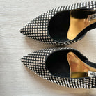 Alexandre Vauthier Black Crystal Embellished Slingback Amber Heels - House Of Huntington