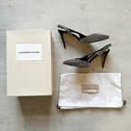 Alexandre Vauthier Black Crystal Embellished Slingback Amber Heels - House Of Huntington