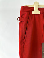 Gucci Red Tailored Fit Cotton Twill Pants Trousers