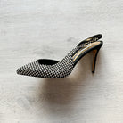 Alexandre Vauthier Black Crystal Embellished Slingback Amber Heels - House Of Huntington