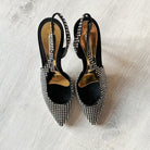 Alexandre Vauthier Black Crystal Embellished Slingback Amber Heels - House Of Huntington