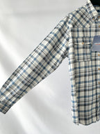 Saint James Blue Checked Shirt In Brushed Cotton